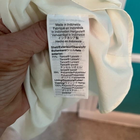 Madewell Ruched Tan and Cream Midi Sundress - Picture 5 of 5